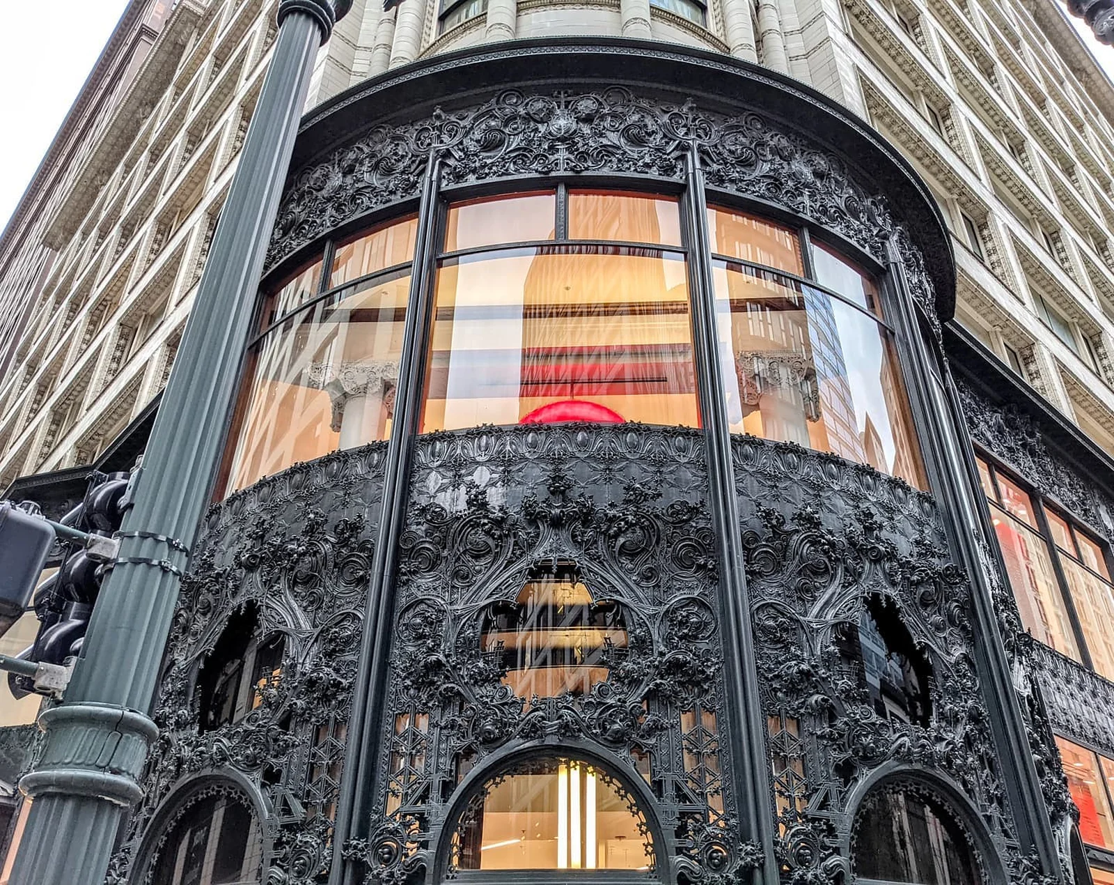Sullivan's ornate cast-iron entrance at Carson Pirie Scott