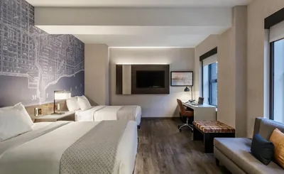 Guest room at Cambria Hotel Chicago Loop