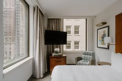 Guest room at Club Quarters Hotel, Central Loop