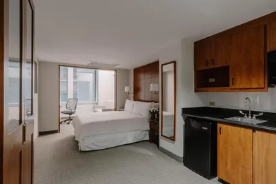 Guest room at Club Quarters Hotel, Central Loop