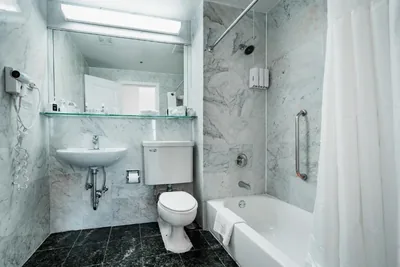 Guest room at The Congress Plaza Hotel